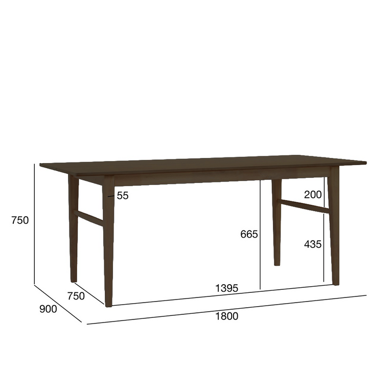 Archie Walnut Dining Table - 1.8m
