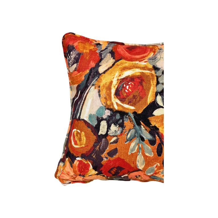 Fabricut Floral Orange Cushion