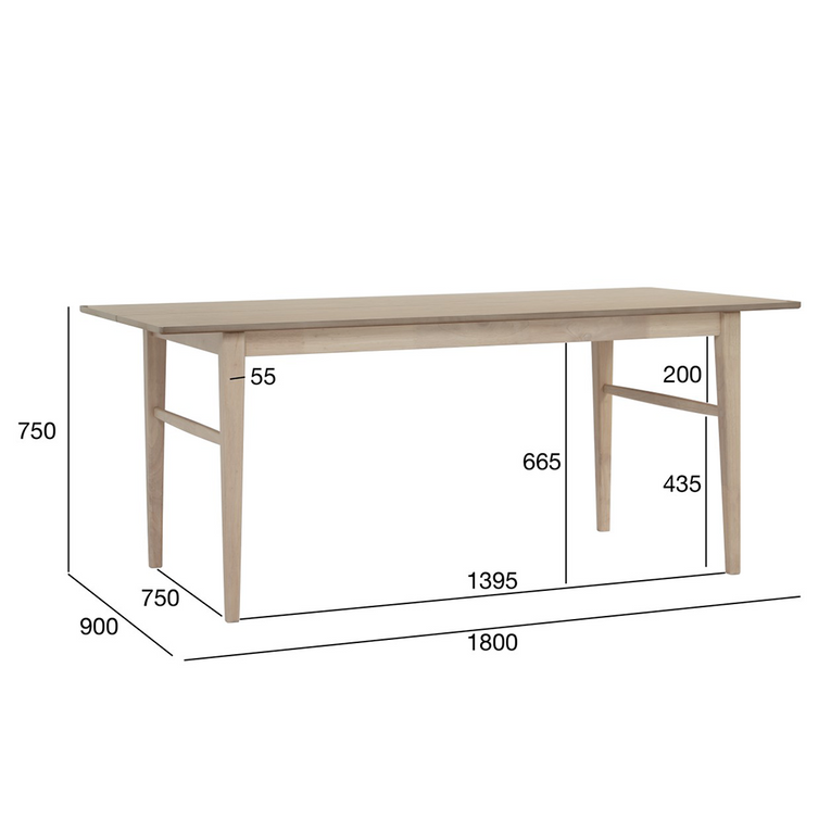 Archie Natural Dining Table - 1.8m