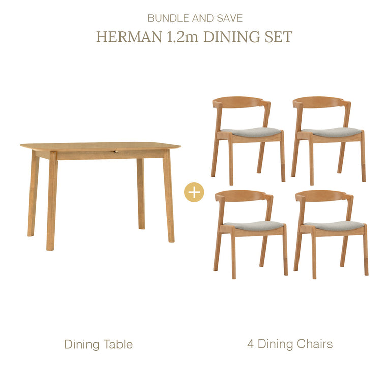 Herman Extendable Dining Set - 1.2m