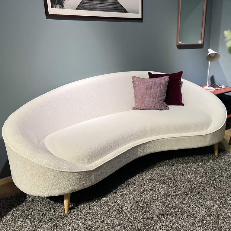 Paris 3 Seater Curve Sofa - AquaClean Boucle