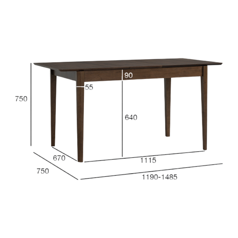 Roger Extendable Dining Table - 1.19m