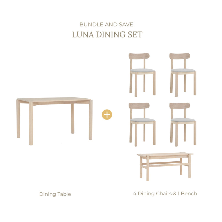 Luna Dining Set with Short Bench