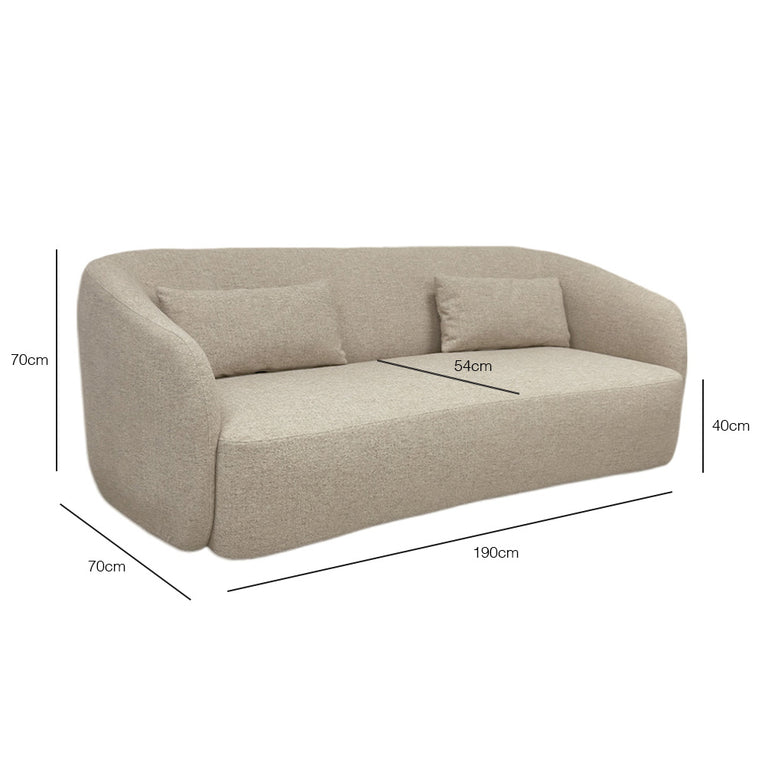 Milan 3 Seater Curve Sofa