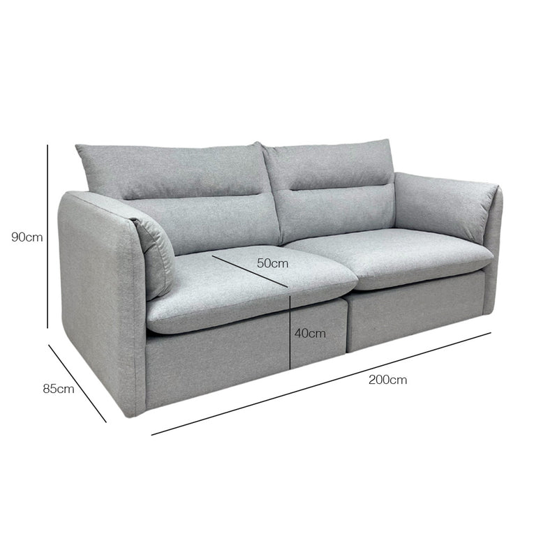 Nathan 3 Seater Modular Sofa-EcoClean