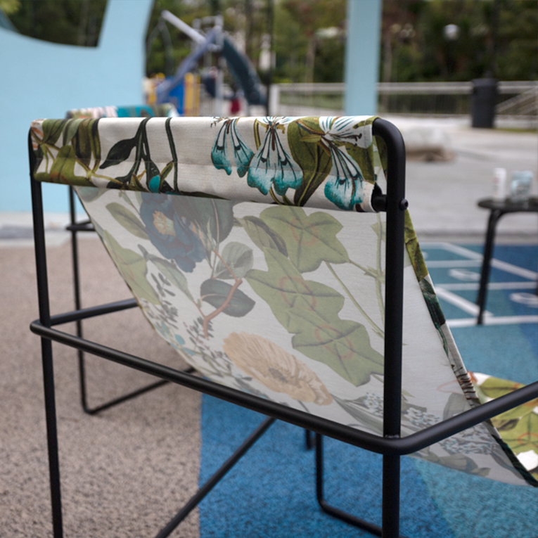 Coastal Designer Lounge Chair-Denim