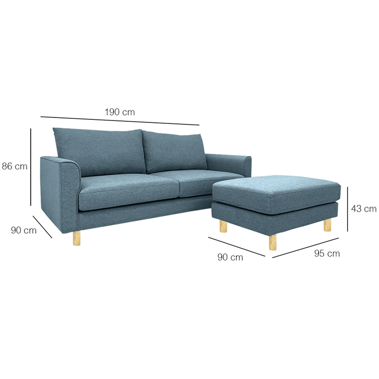Toby Sofa With Ottoman-EcoClean
