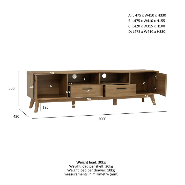 Jana TV Cabinet-2.0m