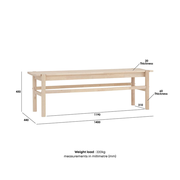 Luna Dining Set with Long Bench