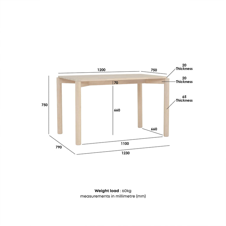 Luna Dining Set with Long Bench