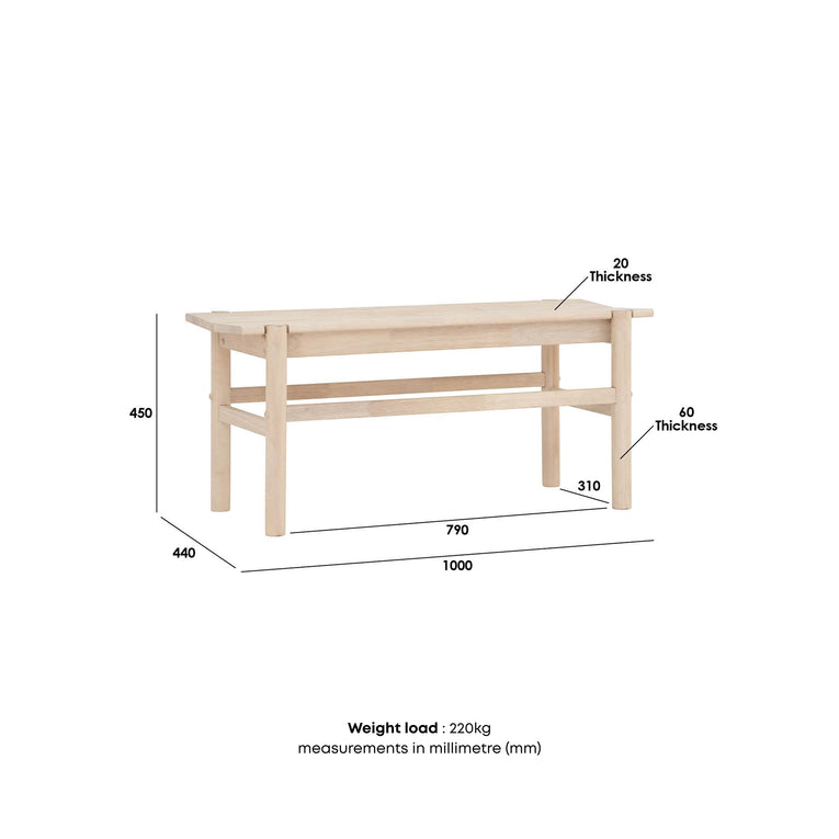 Luna Dining Set with Short Bench