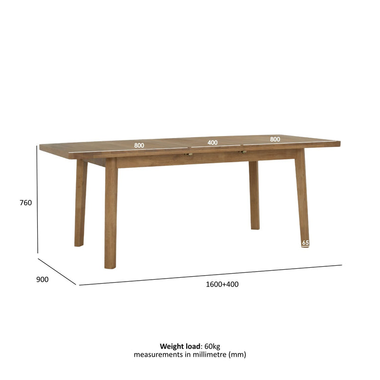 Jana Extendable Dining Table - 1.6m