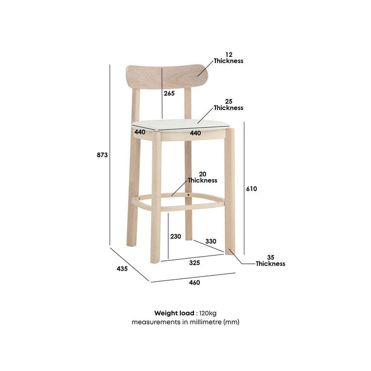 Luna Fabric Counter Stool
