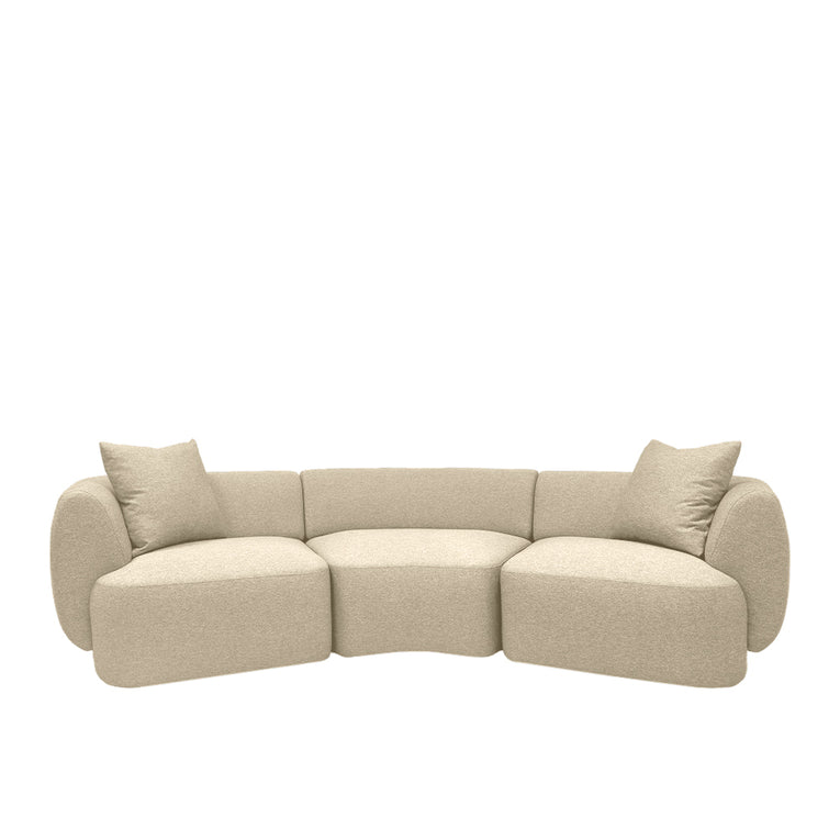 Pebble Curve 4 Seater Sectional Sofa - EcoClean
