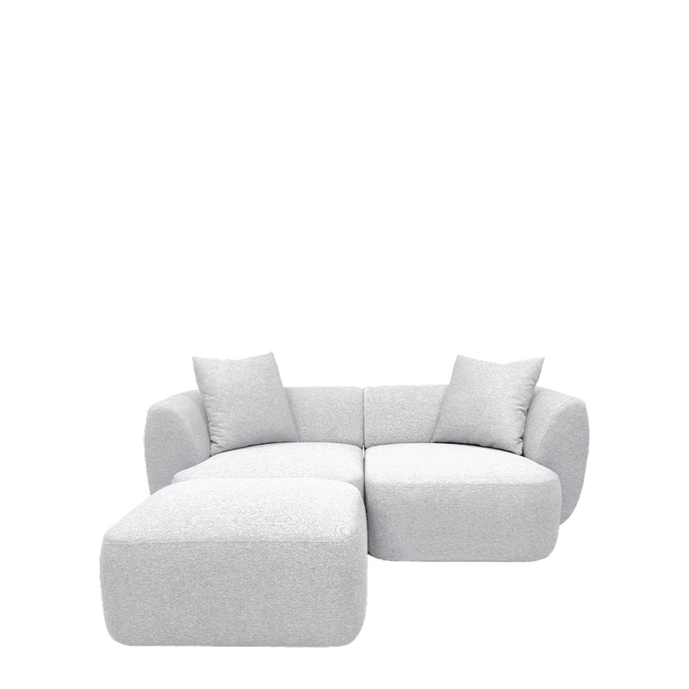 Pebble 4 Seater Sectional Sofa With Ottoman - EcoClean