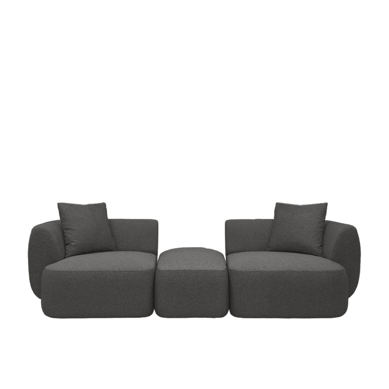 Pebble 4 Seater Sectional Sofa With Ottoman - EcoClean