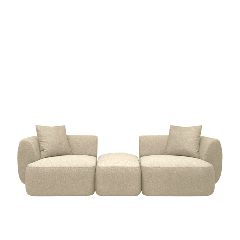 Pebble 4 Seater Sectional Sofa With Ottoman - EcoClean