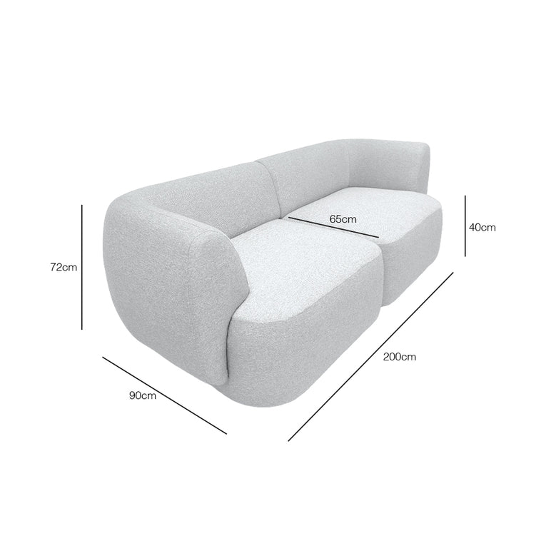 Pebble 3 Seater Sectional Sofa - EcoClean