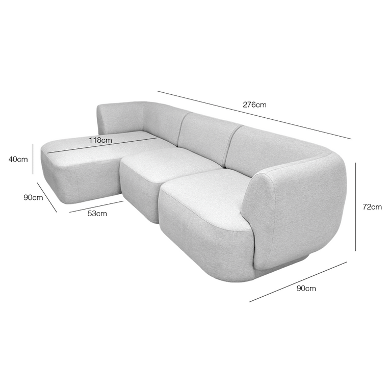 Pebble 4 Seater L-Shape Sectional Sofa - EcoClean