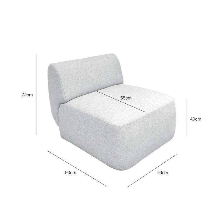 Pebble Armless Sectional Chair - EcoClean