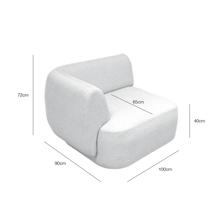 Pebble Left-Arm Sectional Chair - EcoClean