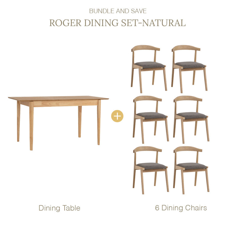 Roger Extendable Dining Set - Natural