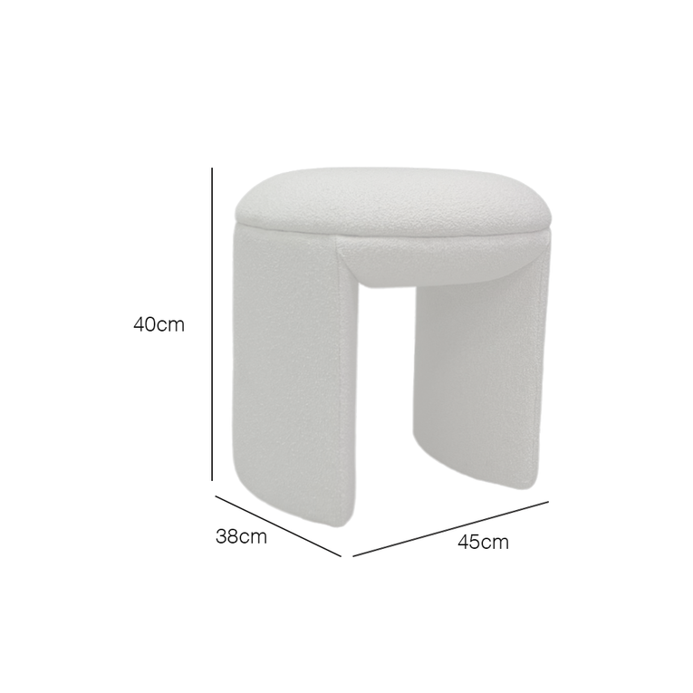 Stacy Boucle Dressing Stool - AquaClean