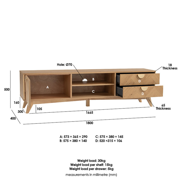 Loft TV Console-1.8m