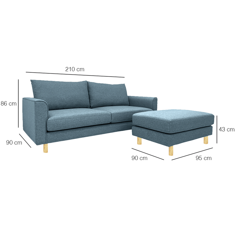 Toby Sofa With Ottoman-EcoClean