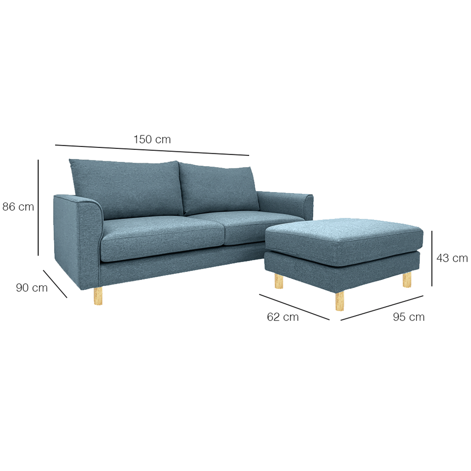 Toby Sofa With Ottoman-EcoClean ZestLivings