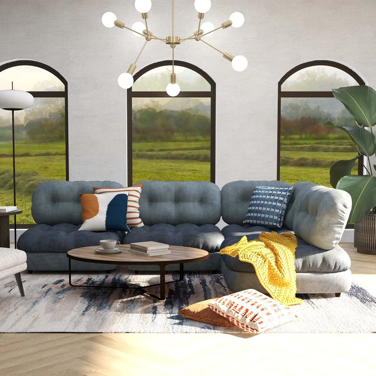 Marlow Chaise Sectional Sofa With Ottoman