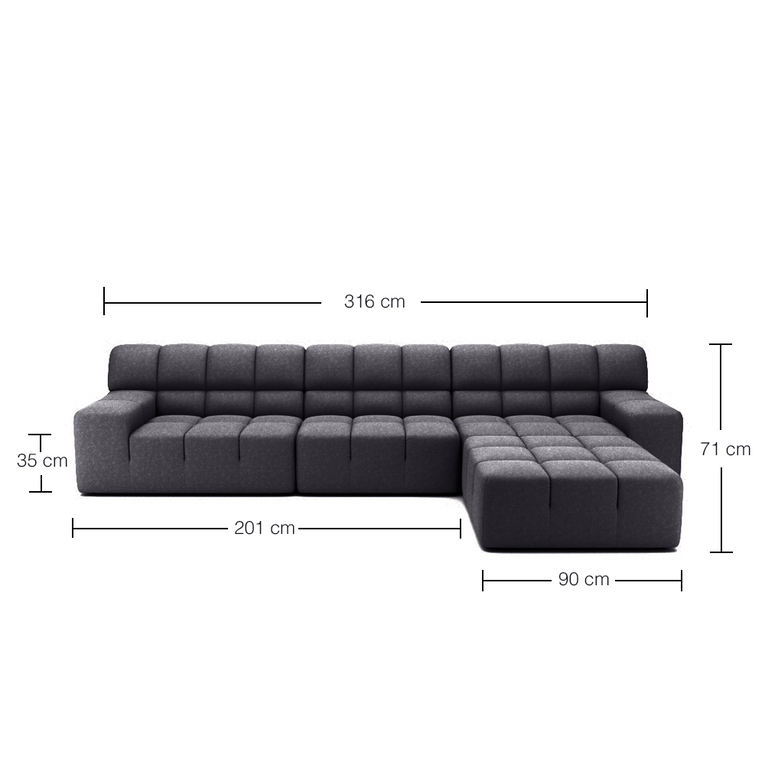 Roger 4 Seater Modular Sofa with Ottoman