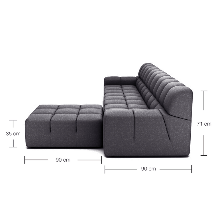 Roger 4 Seater Modular Sofa with Ottoman